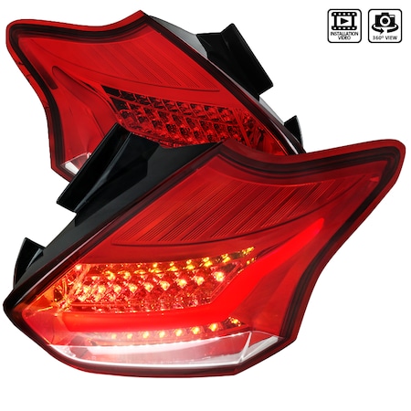 Spec-D Tuning 12-16 Ford Focus 5D Hb LED Tail Light Red LT-FOC155RLED-TM